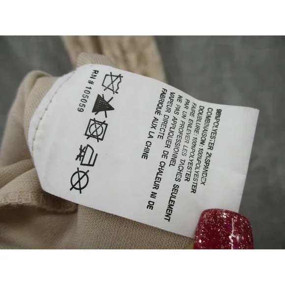 Xscape Dress Womens 4 Sheer Floral Lace Trumpet Gown Feminine Wedding Lined Tan - Picture 12 of 14